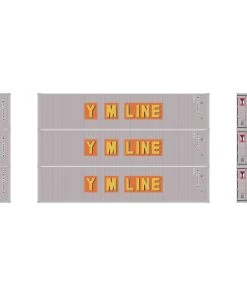 Athearn HO 40' Corrugated Low Container, Yang Ming/Old (3)