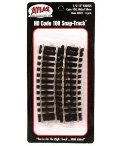 Atlas Model Railroad HO Code 100 15" Radius 1/2 Curve (4)