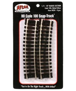 Atlas Model Railroad HO Code 100 18" Radius 1/2 Curve (4)