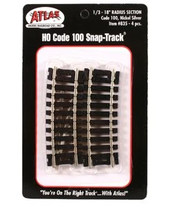 Atlas Model Railroad HO Code 100 18" Radius 1/3 Curve (4)